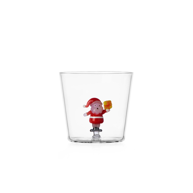 Szklanka Ichendorf Milano Christmas Tales, Mikołaj z żółtym prezentem, 300 ml