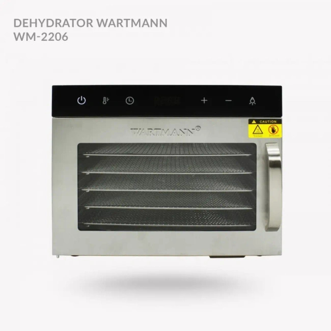 Dehydrator Wartmann WM-2206 DH 500 W – suszarka do owoców, warzyw i grzybów ze stali nierdzewnej (6 tac)