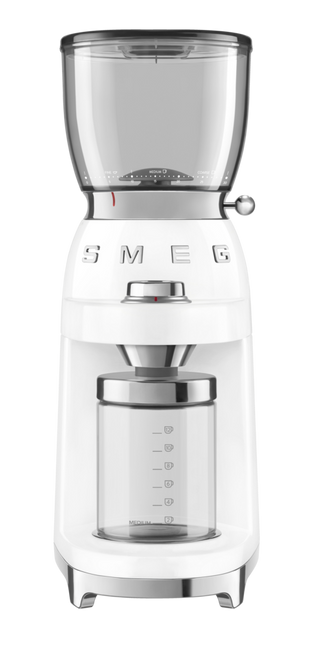 Smeg - Elektryczny młynek do kawy, Biały SDA 50's style CGF11WHEU Biały.