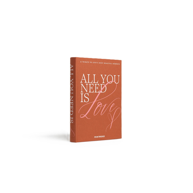 Album na zdjęcia Printworks All You Need is Love, pomarańczowa tkanina, 80 stron, 160 zdjęć