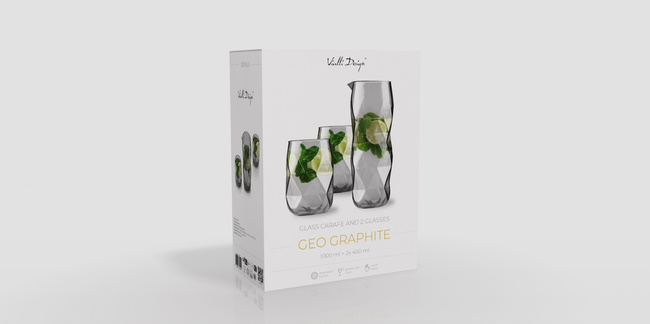 Karafki i szklanki Geo Graphite - Vialli Design