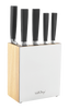 Zestaw 5 kutych noży w bloku Fino biały - Vialli Design