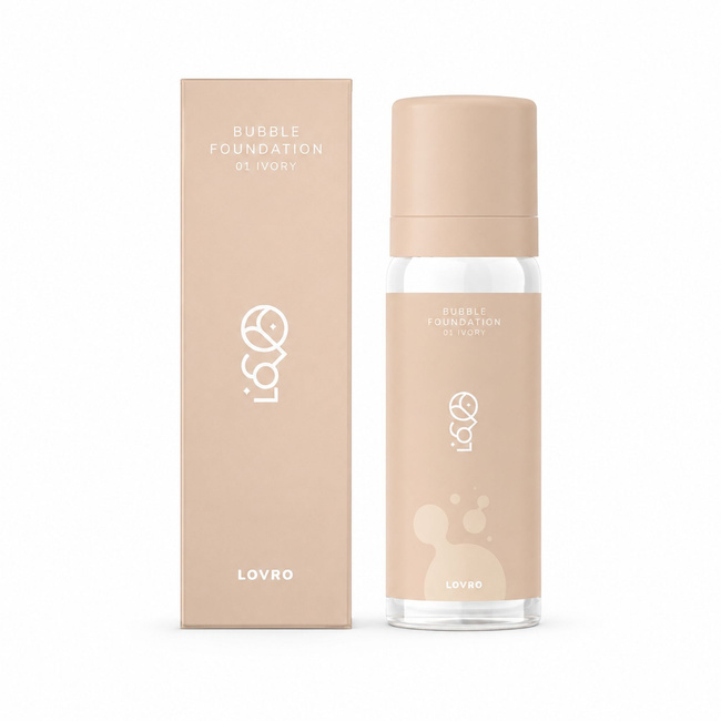 Podkład Lovro Bubble Foundation 01 Ivory do jasnej cery, napowietrzony, 50 ml