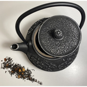 Dzbanek do herbaty żeliwny 0,8l Plant czarno-srebrny - Zest for Life