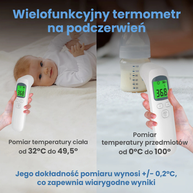 Extralink Smart Life F-01 | Termometr bezdotykowy | Biały