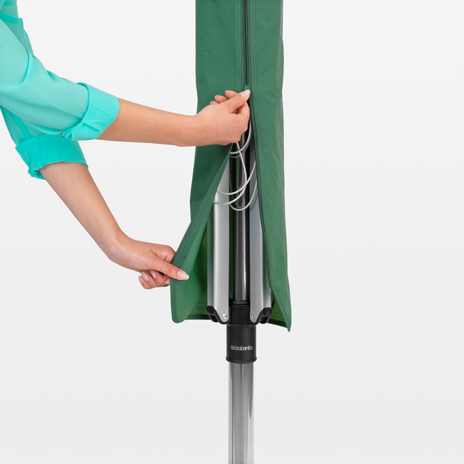 Suszarka ogrodowa Brabantia Lift-O-Matic 50 m, szara, z kotwą do gruntu i pokrowcem
