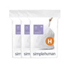 Worki na śmieci Simplehuman Custom Fit kod H, 30 do 35 l, 60 szt., białe