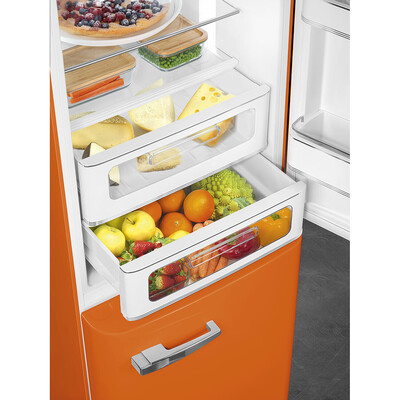 Smeg - Chłodziarko-zamrażarka FAB32ROR6 50'S RETRO STYLE - pomarańczowy