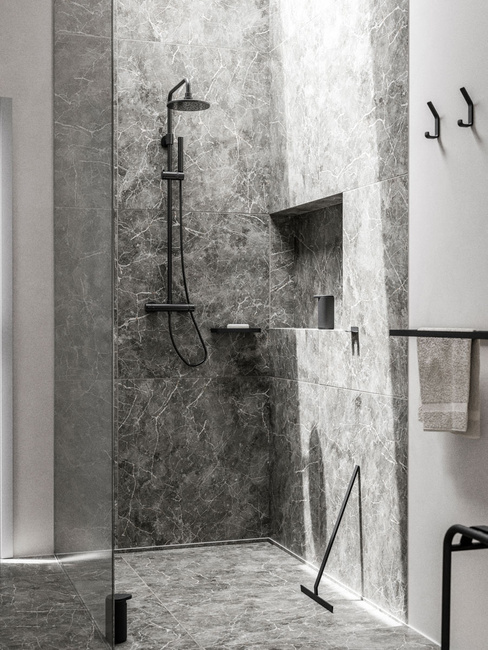 Wieszak reling na ręczniki Rim 44 cm black 14638