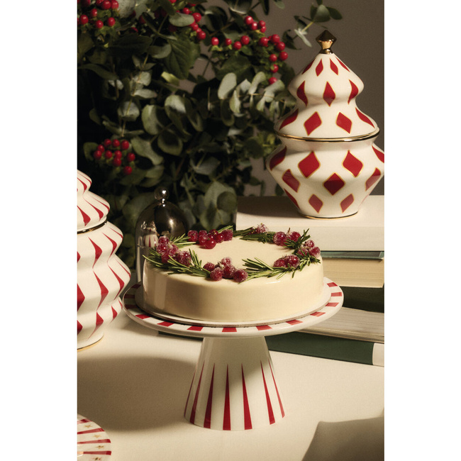 Porcelanowa patera na ciasto, ręcznie zdobiona naklejkami Delight - Alessi
