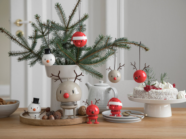 Zawieszki choinkowe Hoptimist Snowman Ornament, białe bałwanki, 2 sztuki