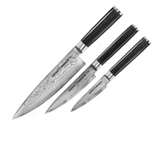 Zestaw 3 noży Samura Damascus (Szefa 20 cm, Uniwersalny 12.5 cm, Do obierania 9 cm) AUS-10 G10 w pudełku prezentowym