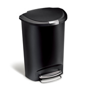 Kosz pedałowy Simplehuman CW1355, 50 l, półokrągły, czarny, z tworzywa