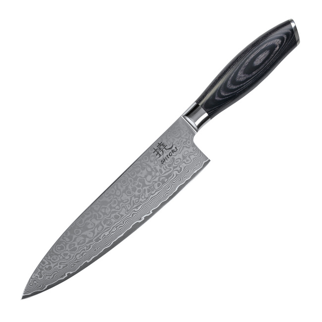 Shiori - 3-Set Kuro Murō + Santoku + Sifu - Zestaw Trzech Noży Ze Stali Damasceńskiej