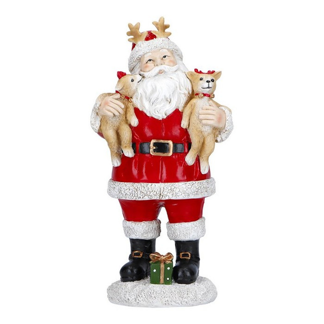 Figurka Świętego Mikołaja z pieskami Merry Moments, 32 cm, polirezyna