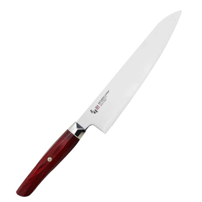 Nóż szefa kuchni Gyuto Mcusta Zanmai Red Revolution 21 cm, stal SPG2, pakka