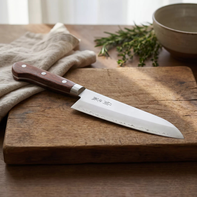 Nóż Santoku Suncraft Clad AS-01, stal AUS10 San Mai, 16,7 cm