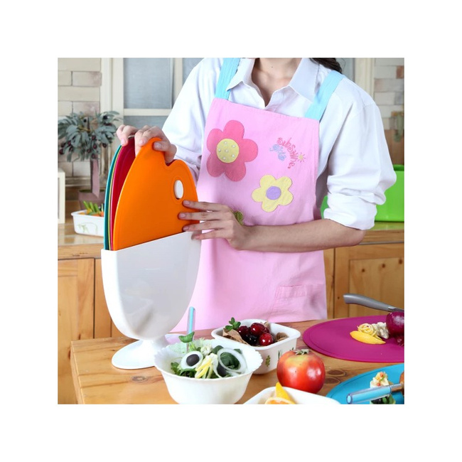 Zestaw mat do krojenia 4 szt. (37,5 x 26 cm) + stojak - Candl