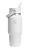Biała butelka termiczna Hydro Flask 24 oz Wide Mouth Travel ze słomką Flex Straw