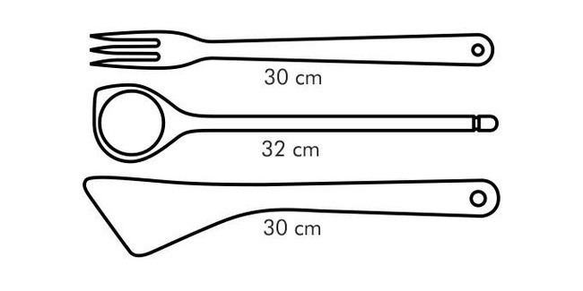 Łyżka,łopatka,widelec Woody, komplet 3 szt. - Tescoma
