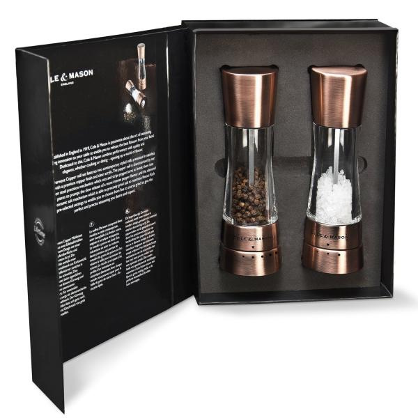 Zestaw młynków krokowych do soli i pieprzu Derwent miedź - Cole&mason