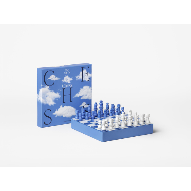 Szachy Printworks Chess Clouds, drewniane figury, plansza z akrylem, wzór chmur