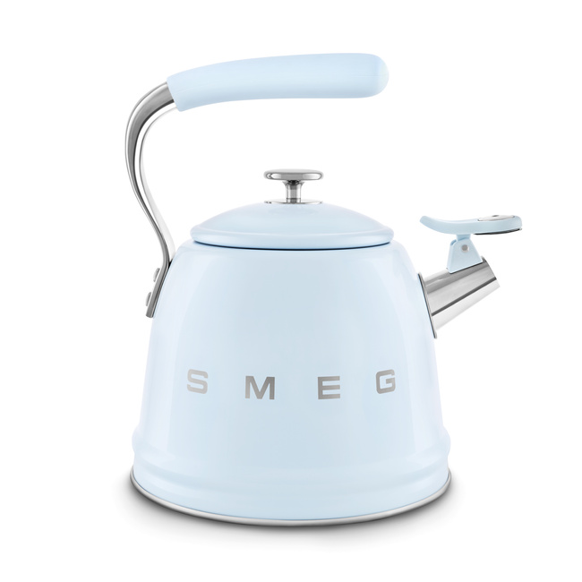 Smeg - czajnik z gwizdkiem, pastelowy błękit 50's style Wkf01Pb