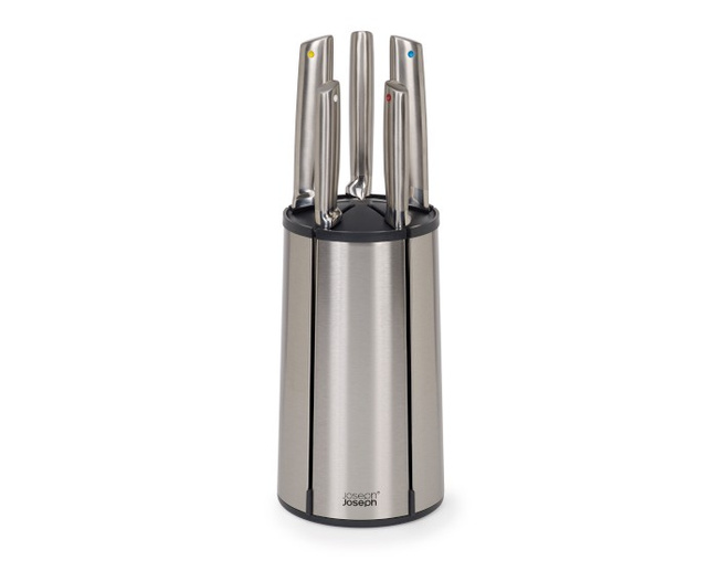 Zestaw 5 noży Joseph Joseph Elevate Steel w obrotowym bloku ze stali