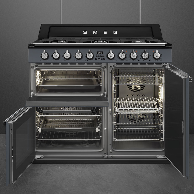 Smeg - Kuchnia Wolnost, 100cm, Victoria, Nieb. Victoria Tr103Gr Niebieskoszary.