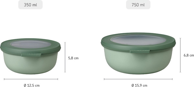 Zestaw 4 misek Cirqula Okrągła 350 750 1250 2250 Ml Nordic Jade 106232094700