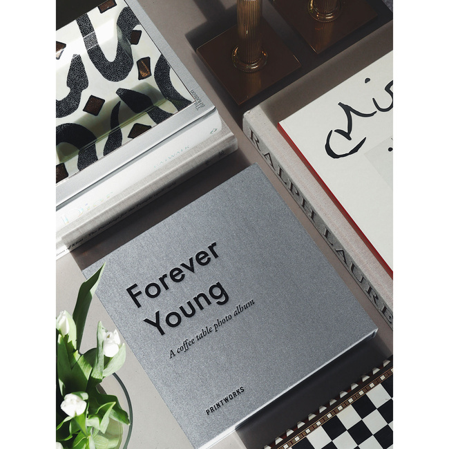Album na zdjęcia Printworks Forever Young S, szary, czarne karty, 30 stron