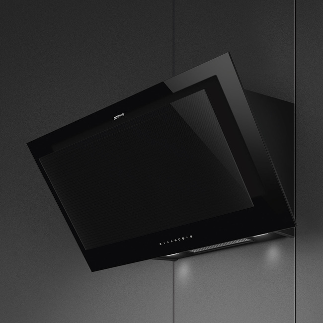 Smeg - Okap kuchenny, 90 cm, Linea, czarny LINEA KV194B3 Czarny