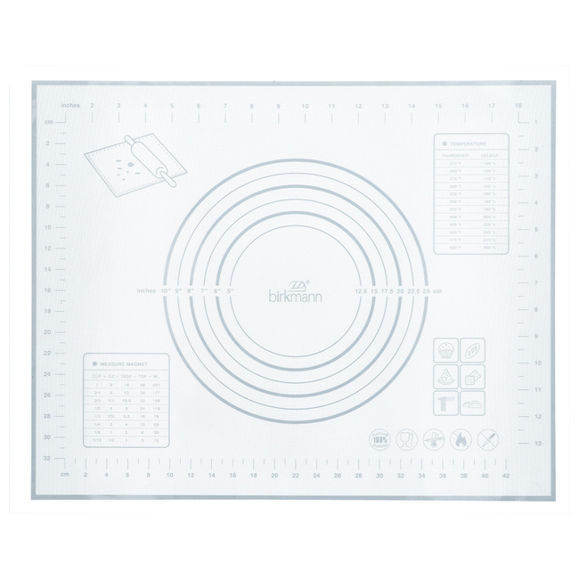 Mata do wałkowania i pieczenia z podziałką 40 x 50 cm Baker's Best silikon Birkmann 