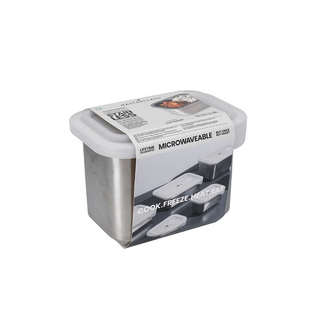 Pojemnik kuchenny ze stali nierdzewnej z pokrywką 1l - Masterclass