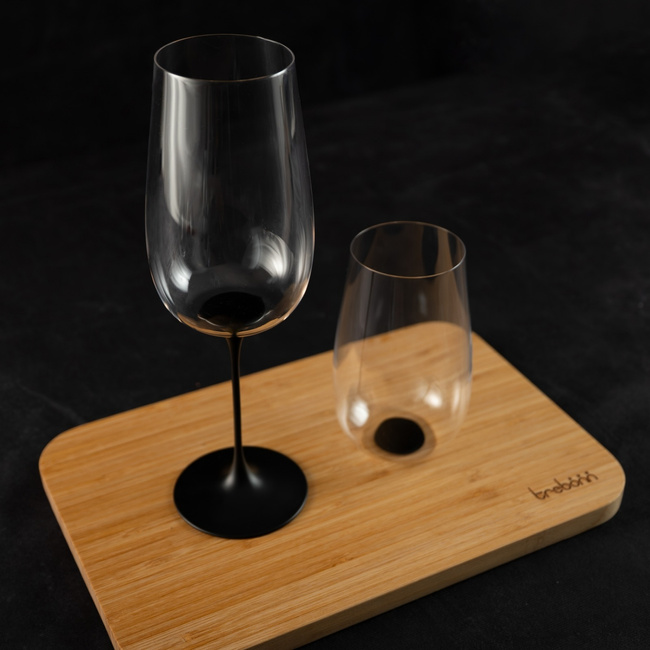 Kieliszki do wina musującego Trebonn SplitGlass Origini Trento, czarne, 560 ml, 2 szt.