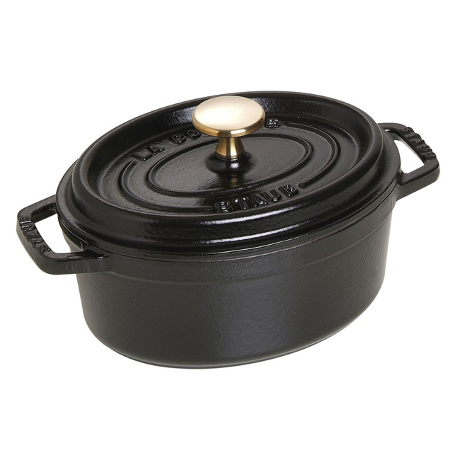 Staub la cocotte garnek żeliwny owalny 1 ltr, czarny