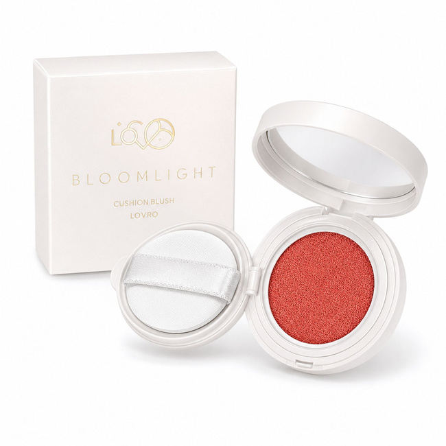 Róż do policzków Lovro Bloomlight Cushion Blush 01 Apricot Whisper, w poduszeczce, 4,8 g
