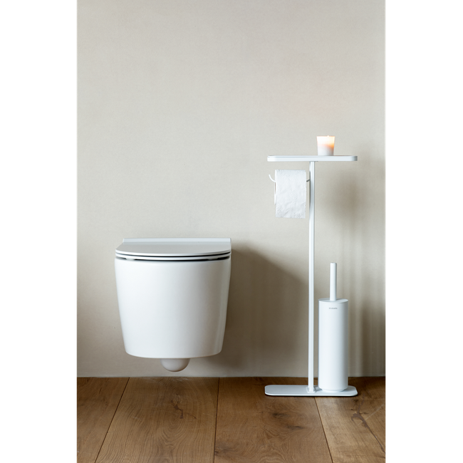 Stojak na papier toaletowy i szczotka do WC Mindset - biały - Brabantia