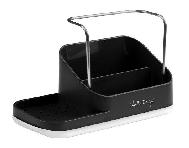 Organizer Kuchenny Z Dozownikiem Na Płyn Livio Duo Czarny 8296 - Vialli Design