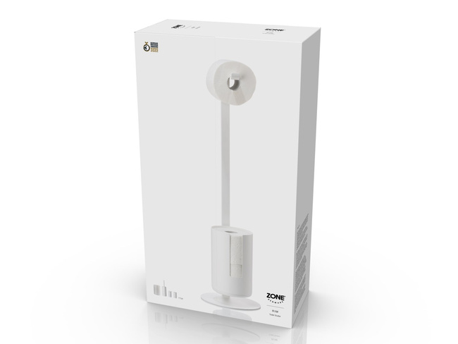 Stojak na papier toaletowy Rim White proszkowo malowane aluminium Rim White Zone Denmark