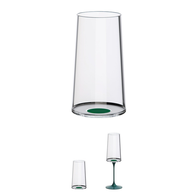 Kieliszki do szampana Trebonn SplitGlass, wąskie, zielone, 320 ml, 2 szt., bez nóżki