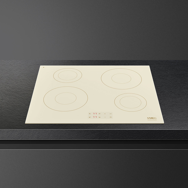 Smeg - Płyta indukcyjna, 60 cm, prosta krawędź Coloniale Si2641dp Kremowe szkło