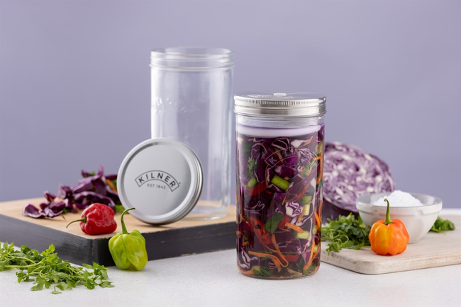 Zestaw do fermentacji Kilner 1 l z pokrywką z zaworem Air Lock