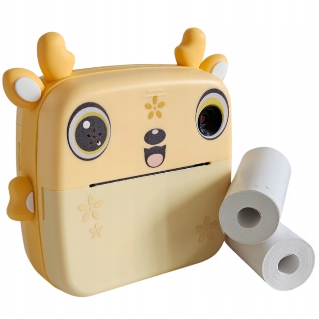EXTRALINK Zestaw Drukarka termiczna EPP-006 Żółta Papier termiczny 3 rolki Jelonek