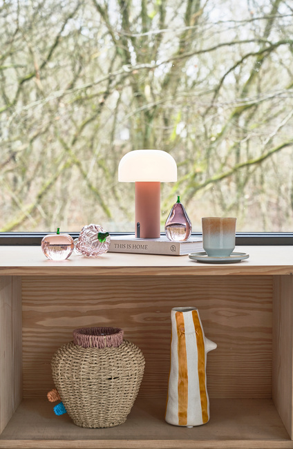 Dekoracja szklana winogrono Villa Collection Styles, ręcznie dmuchane szkło, ciemny róż