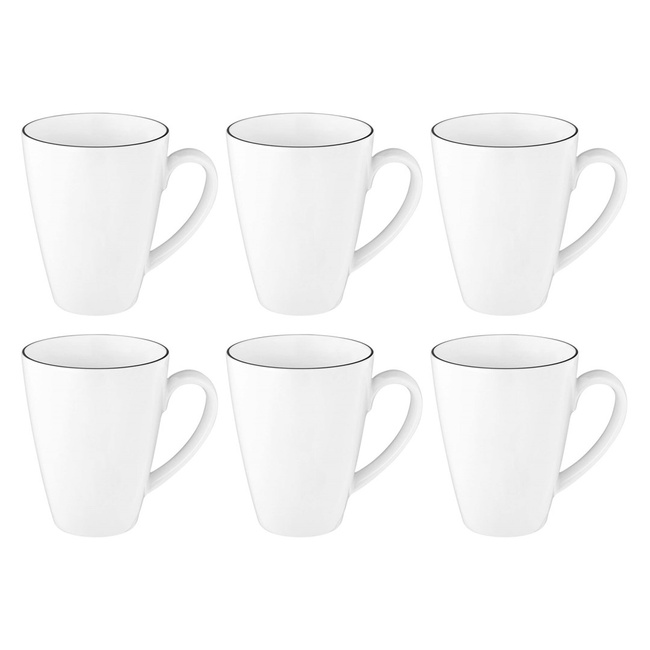 Seltmann Lido Black Line Zestaw 6 kubków z uchwytem 350 ml