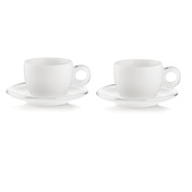 Set of 2 Cappuccino Cups with Saucers - Guzzini