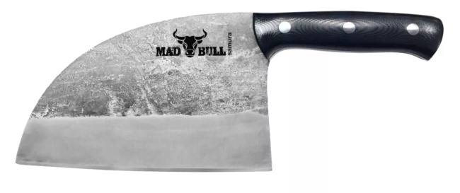 Samura Mad Bull Serb - Nóż kuchenny typu Serb, Ostrze 18 Cm, Rękojeść Mikarta Czarna