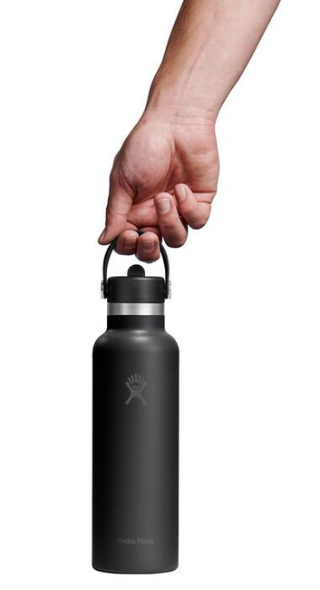 Butelka termiczna Hydro Flask Standard Mouth 21 oz (621 ml) ze słomką Flex Straw, czarna