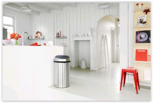 Kosz na śmieci Brabantia Touch Bin 60 l, stal matowa, z szerokim otworem